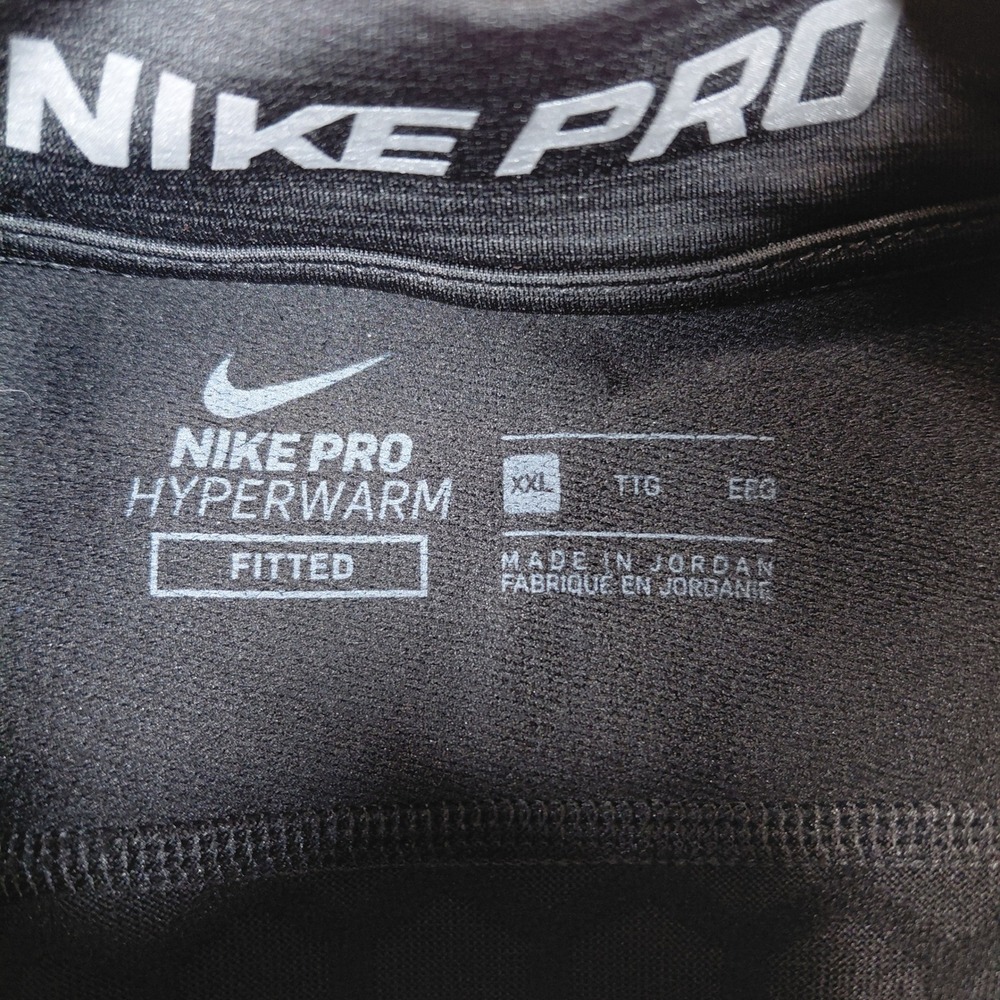 Nike Pro Hyperwarm Mens XXL Black 1/4 Zip Fitted Training Top Mock Neck Pullover - Picture 6 of 15